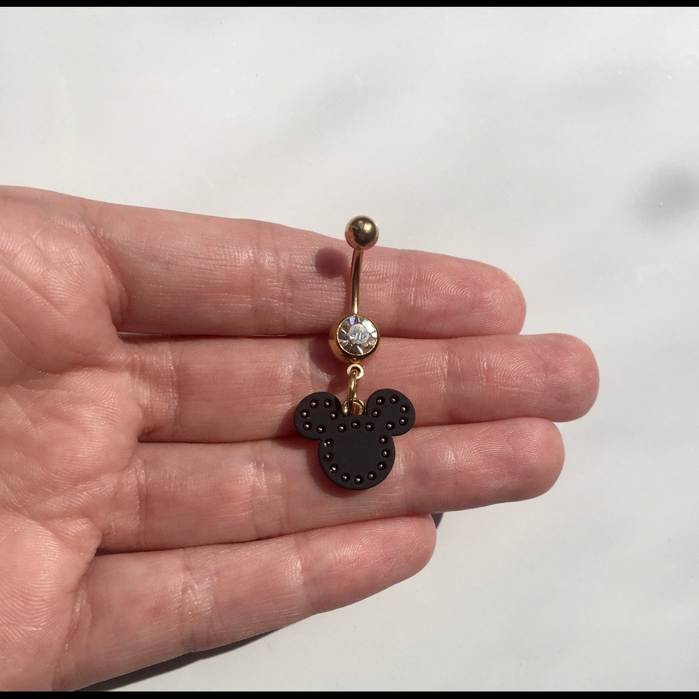 Matte Black Mickey Mouse Belly Button Ring